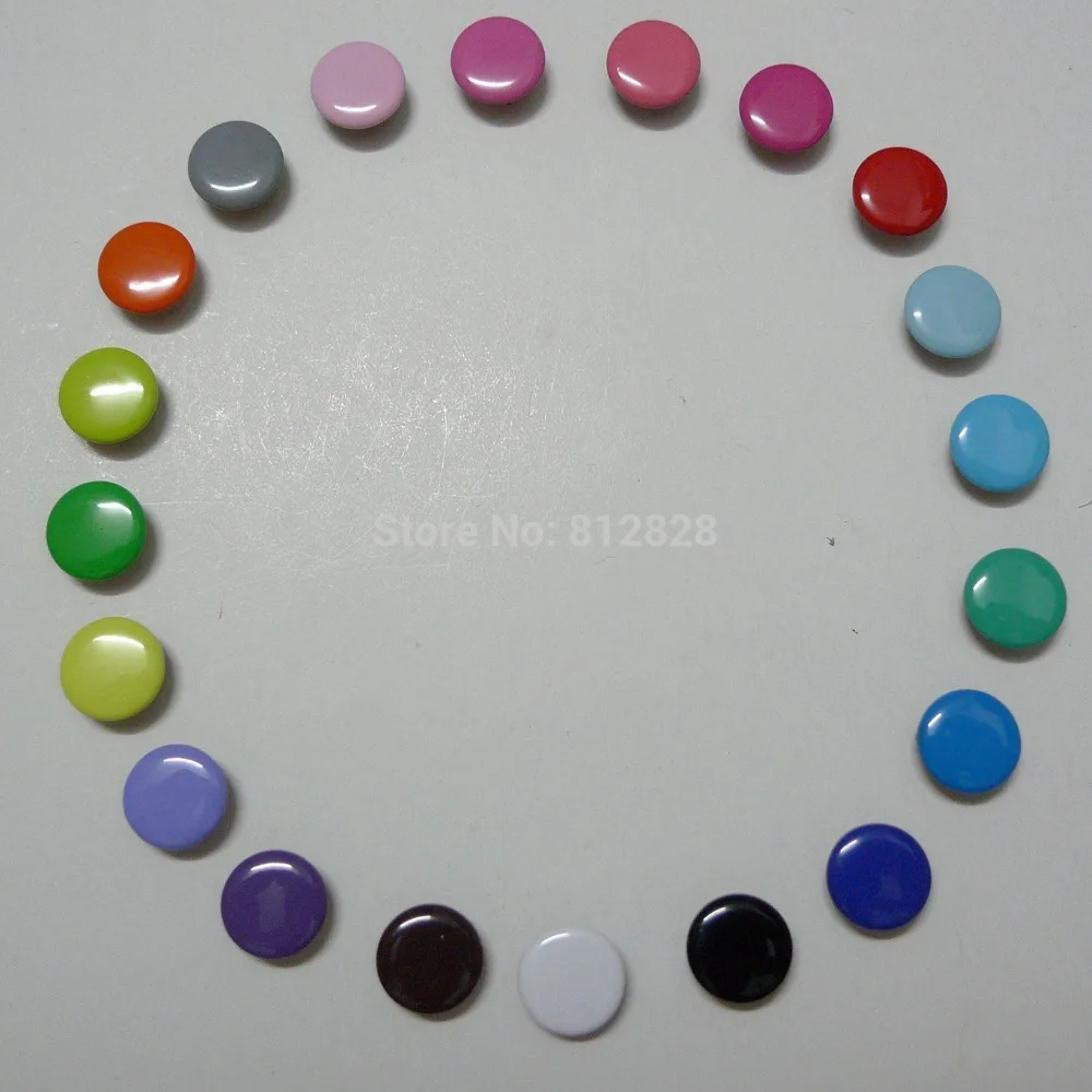 1000 комплектов 10 мм 20 однотонных кнопок с застежкой разные цвета сертификат Oeko-Tex