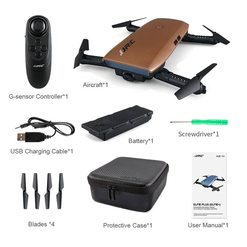 MetalBrown 1 Battery JJR/C JJRC H47 ELFIE Plus+ 720P камера обновленная Складная рукоятка Дрон с гравитационным зондированием g-сенсор управления - Цвет: MetalBrown 1 Battery