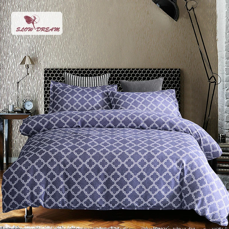 Slowdream Bedding Set Geometry Lattice Comforter Bedspread Duvet Cover Pillow Cases AUDouble King Adult Bed Linen Bedclothes | Дом и сад