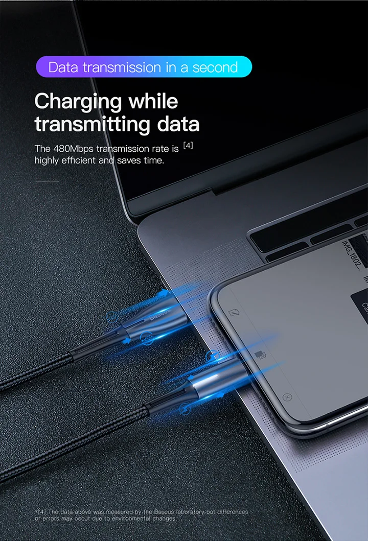 Baseus капли воды 2.4A освещение USB кабель Быстрая зарядка для мобильного телефона зарядное устройство кабель для передачи данных для iPhone Xs Max Xr X S