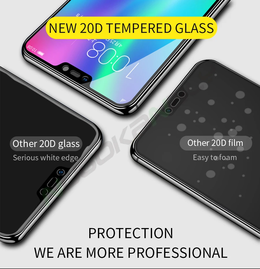 20D полное клеевое покрытие из закаленного стекла для huawei P30 P20 Lite mate 20 Pro Защитная пленка для экрана для V20 Nova 4 3i 3E Y7 Y9 Prime