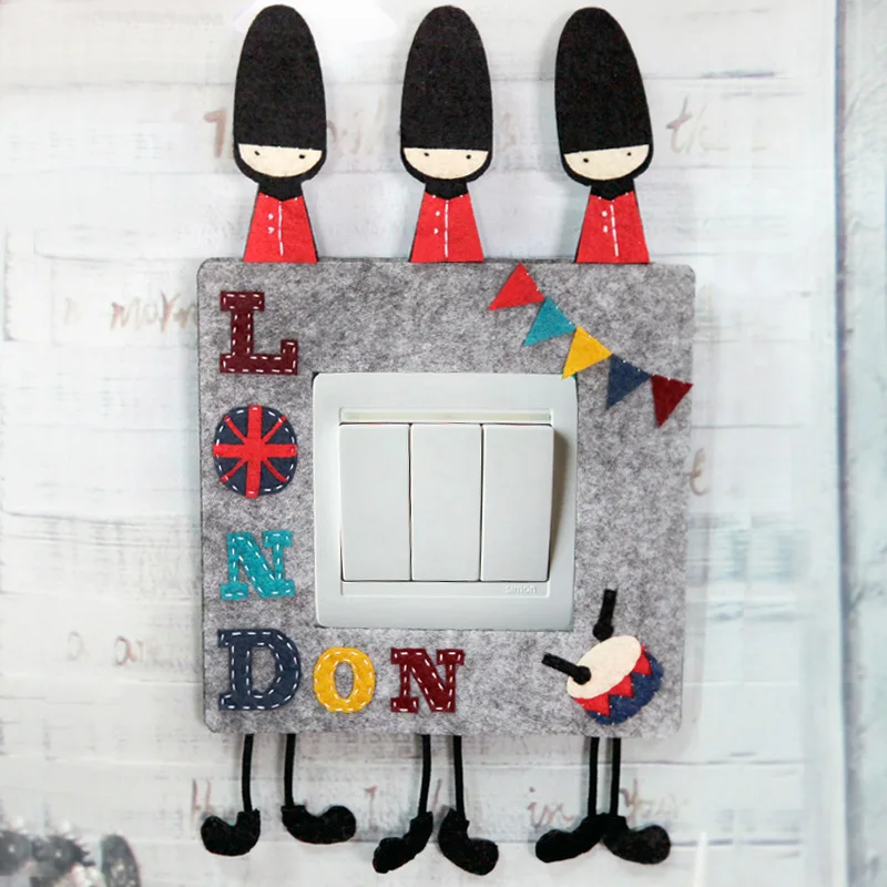 Солдатский стиль мультяшный войлок переключатель наклейка для детей Забавный DIY