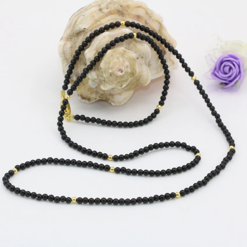 Винтаж Стиль Популярные 3 мм натуральный черный Агат Оникс Круглые бусины