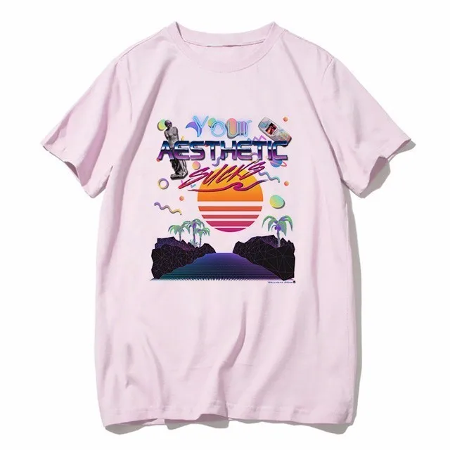 19 Vaporwave, Винтажная Футболка для женщин, Sad Girl, ретро, японское аниме, Мужская футболка, Harajuk, эстетическая Tumblr, топы, футболка - Цвет: 19