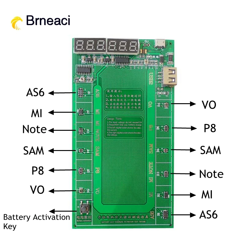 Brneaci Android телефон профессиональная плата активации батареи pcb с USB кабелем для Samsung