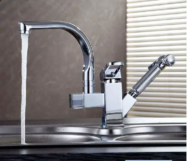 Все медь ванная комната сует кран на одно отверстие горячей и холодной рисунок