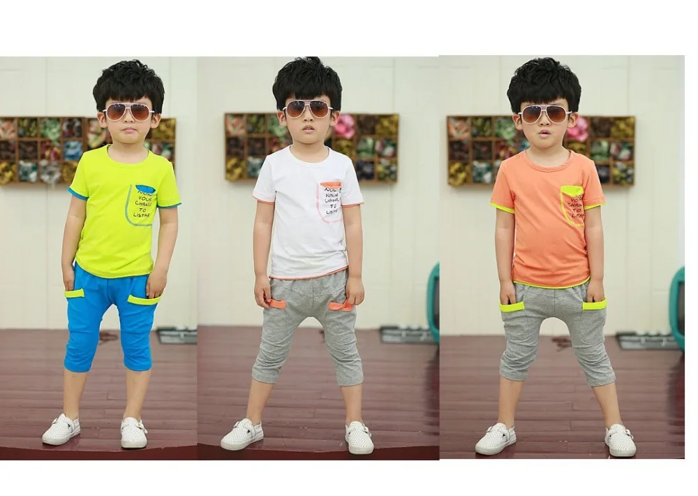 Retail boys clothing summer sets Baby kids Short shirt + pants 2pcs/set high quality active Set Childrens casual clothes | Детская
