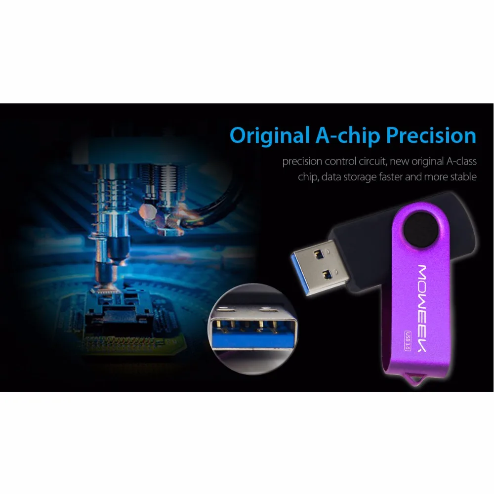 Moweek USB 3.0 High Speed карту флэш-памяти с интерфейсом 2017 поворотный металлический 128 г 64