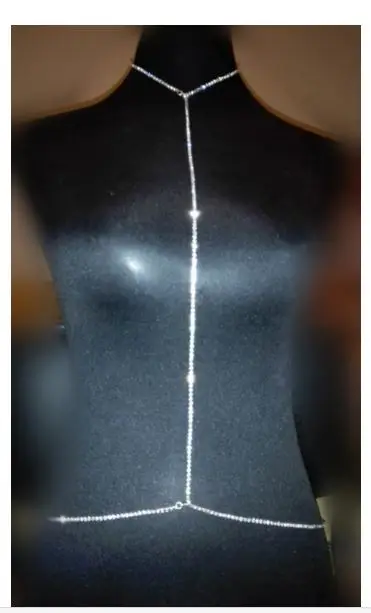 Women Silver Rhinestone Body Chains Jewelry Unique Flash Shiny Back silver Chain | Украшения и аксессуары