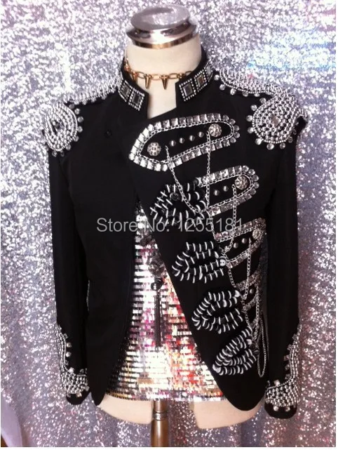Новинка 2018 Модный черный приталенный Блейзер с цепочкой и заклепками для