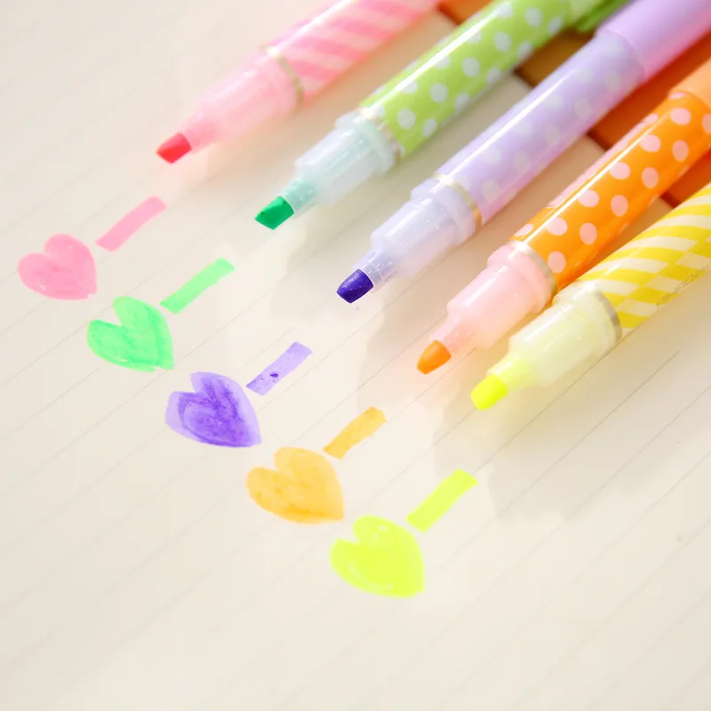 Каваи-маркеры в горошек 6 шт./компл. | Канцтовары для офиса и дома