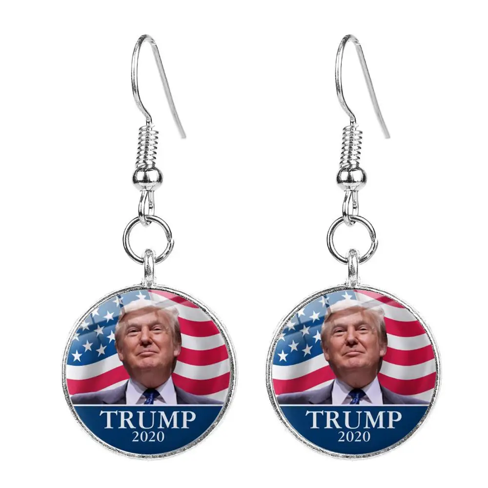 SONGDA Новый Трамп 2020 круглые серьги держать Америку большой Дональд для президент