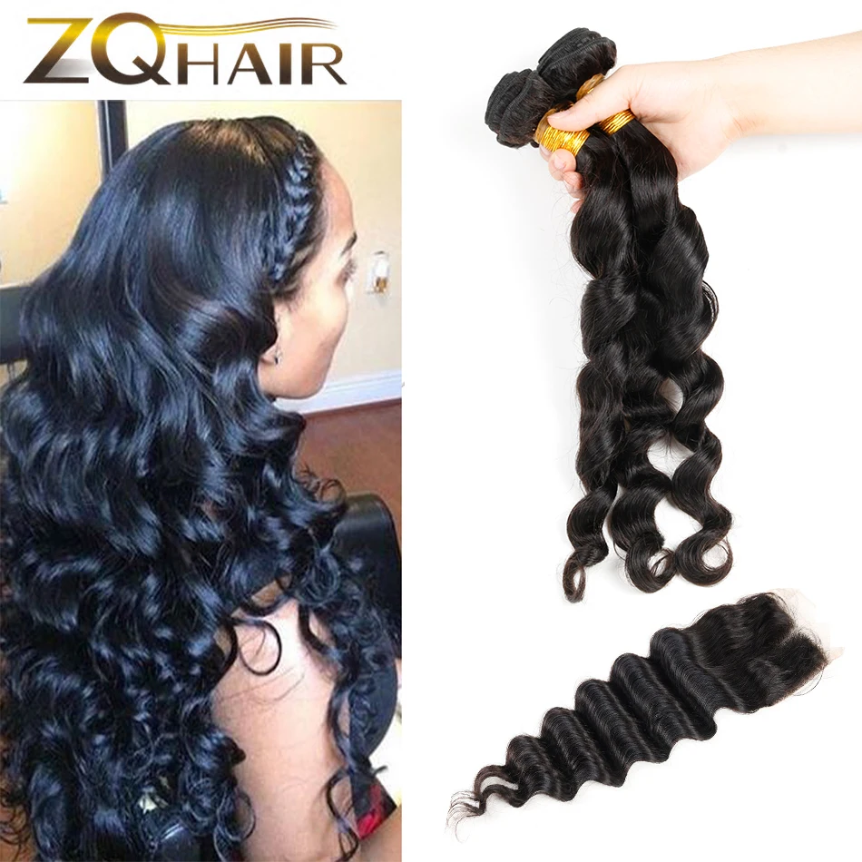 2016 Hot Sale Rushed Pure Color Peruvian Loose Wave With 3 Bundles Human Hair 7a Closure |