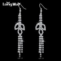 longway new crystal drop earrings for women fashion accessories long tassel earrings wedding earrings fashion jewelry ser150007