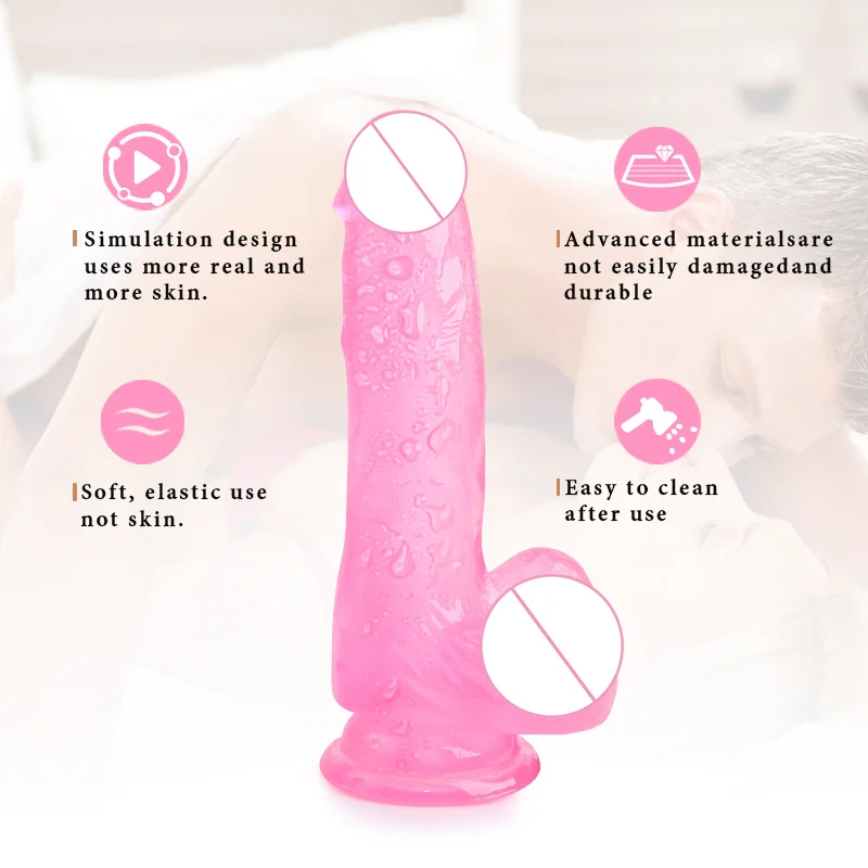 Эротический мягкий Желейный фаллоимитатор реалистичный G-spot всасывание пениса