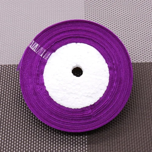 purple Мм 50 ярдов 10 мм органза ленты лук для DIY Свадебная вечеринка Рождество год дома ручной работы ремесло украшения поставки - Цвет: purple