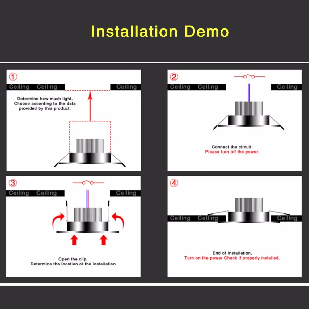 Светодиодный потолочный светильник высокой яркости 3 Вт 5 7 9 12 15 85 265 в