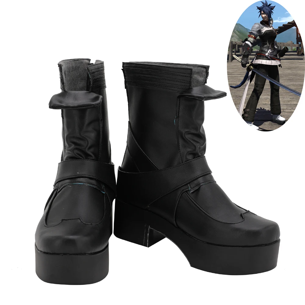 

Scion Adventurer Shoes Cosplay Final Fantasy XIV FF14 Boots Black Version