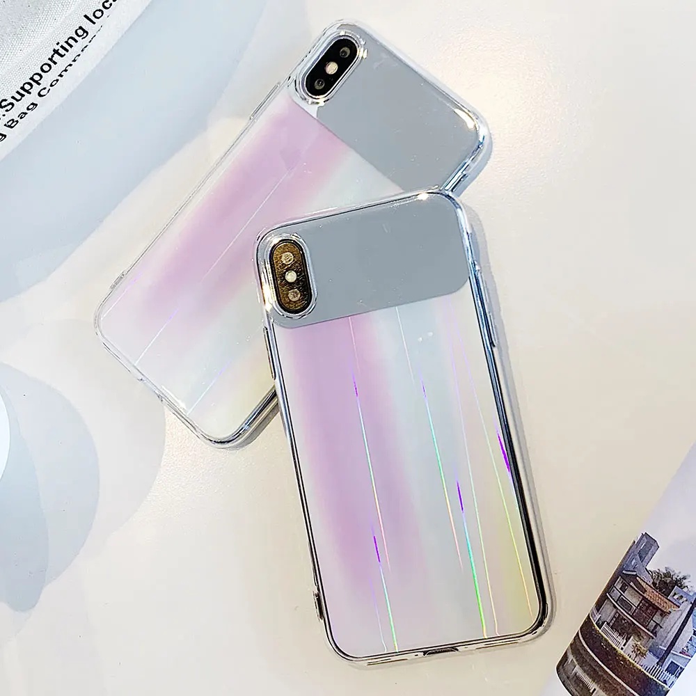 KISSCASE Аврора Макияж Зеркало чехол для iPhone X XS MAX XR 7 8 6 Plus шик ПК S телефона Fundas |