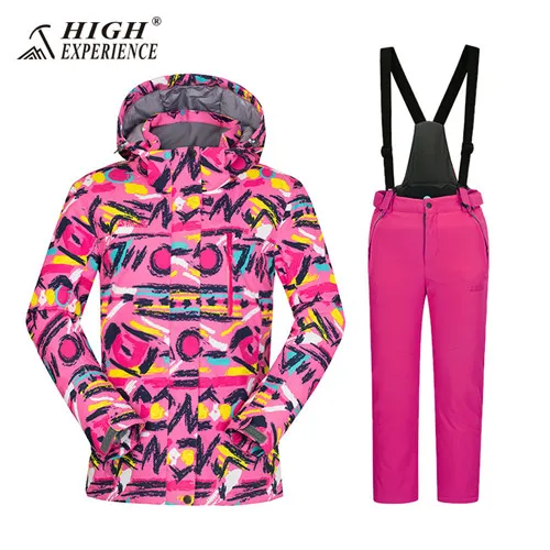 red pink Лыжный костюм s для детей; зимний костюм для мальчиков; лыжный костюм для девочек лыжный костюм сноуборд лыжный костюм для девочки лыжный костюм зимние штаны лыжи лыжные штаны сноуборд сноубординг горнолыжный костюм - Цвет: red pink