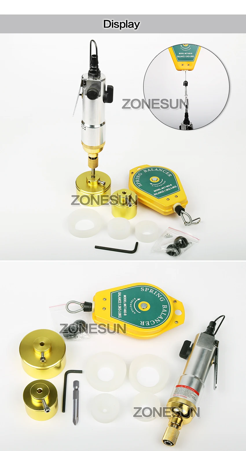 ZONESUN 10-50 мм Диаметр Портативный пневматические Кепки ping крепежный винт Кепки пинг машины, пластиковые бутылки Кепки в, Кепки завинчивания машина