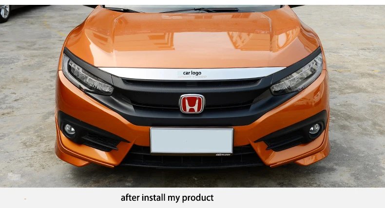 Lsrtw2017 из нержавеющей стали головки автомобиля планки для honda civic 10th поколения