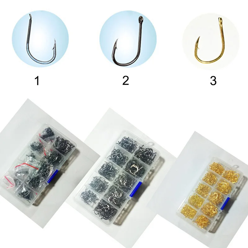 500 шт. набор рыболовных крючков из углеродистой стали с отверстием 3 15 #|hook set|fishing