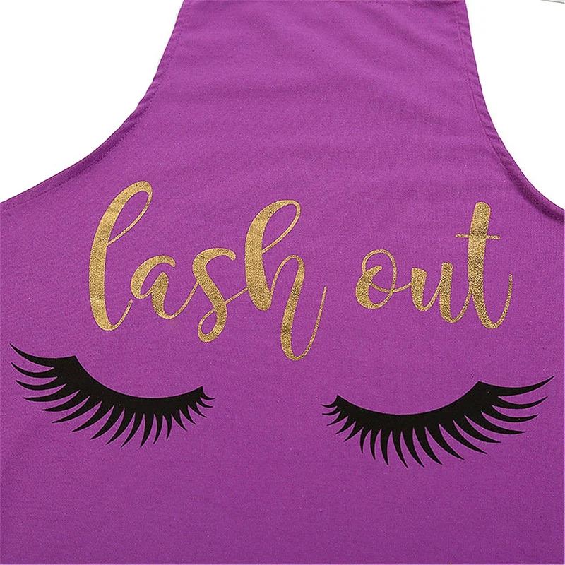 

Lovely Bronzing Eyelash Pattern Kitchen Apron Women Adult Home Cooking Baking Cleaning Aprons Bibs Kitchen Tools Accessories
