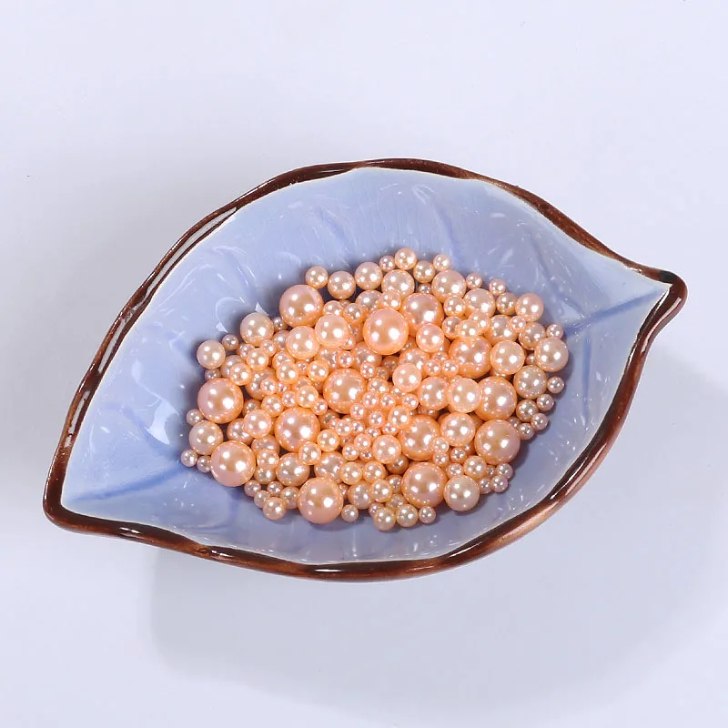 Champagne 3/4/5/6/8/10/12mm 18 Colors Colorful Multicolor No holes Round Imitation Garment Pearl For Fashion Jewelry Making 10 - Цвет: Champagne
