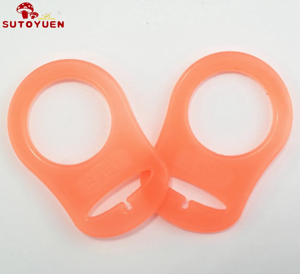 orange Sutoyuen 10 шт. прозрачный пищевой класс без БФА, силиконовый детское кольцо для соски адаптер кольцо держатель цепи кольца для MAM/NUK - Цвет: orange