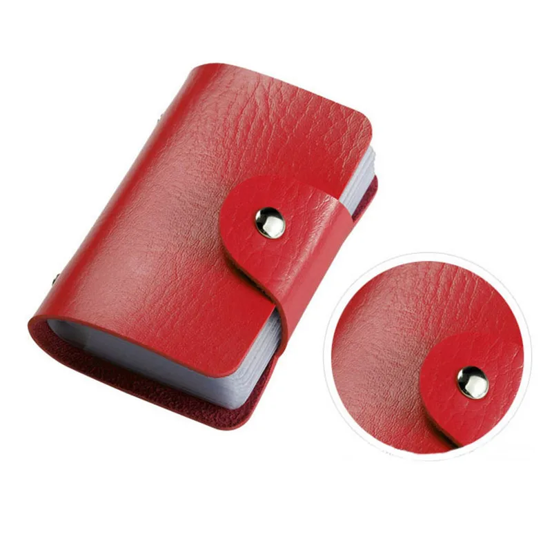 Держатель для кредитных карт унисекс 24 бит из искусственной кожи с пряжкой|credit card