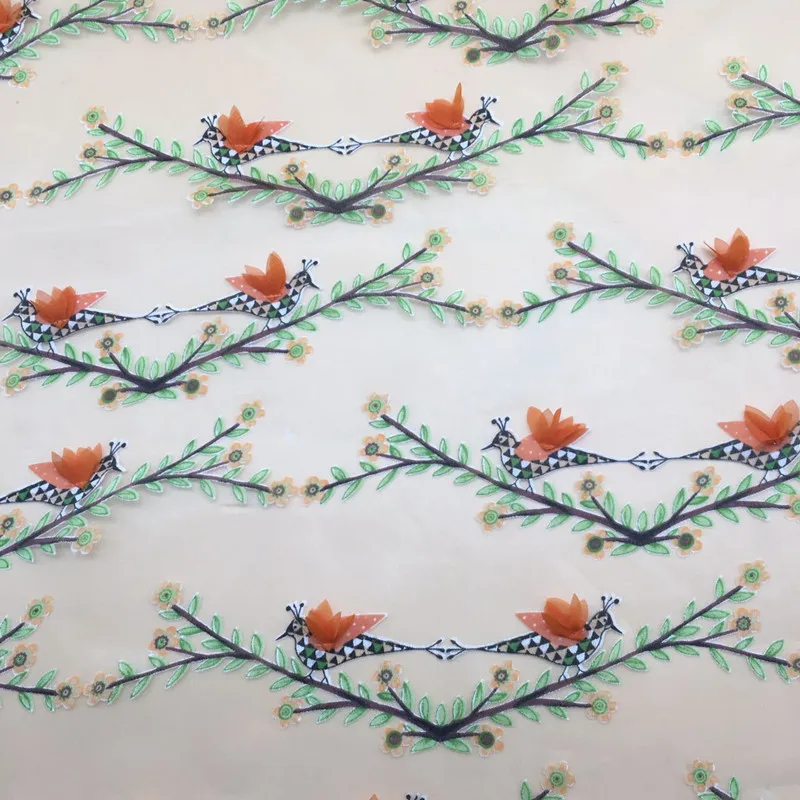 FFLACELL/1 метр модная ткань из органзы с птицами для платья ширина 140 см | Дом и сад