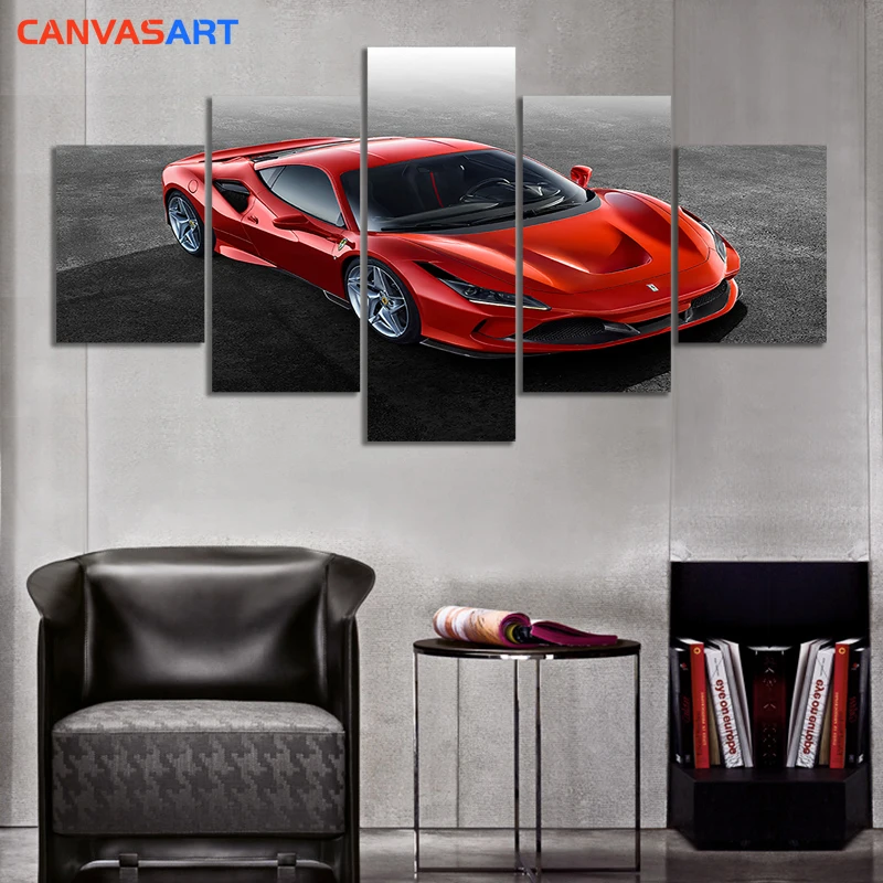 Холсте 5 шт HD фотографии 2020 Ferrari F8 трибьют плакат изображения стену для Гостиная