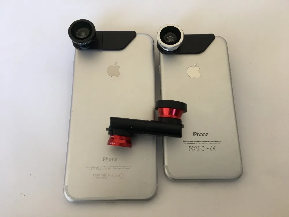 1Pcs 3 in 1 180 Degree Fisheyes+0.67x Wide-angle+10x Macro Phone Camera for iPhone7 7plus aluminum+ABS Mobile phone Lens Package | Мобильные