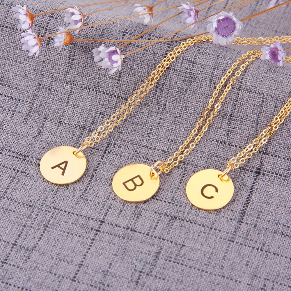 Новая креативная круглая монета подвеска в виде буквы алфавита из нержавеющей