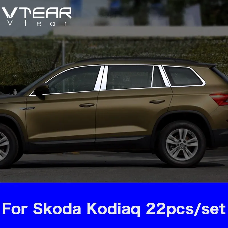 Vtear для Skoda Kodiaq аксессуары окна хромированная накладка нержавеющая сталь внешний