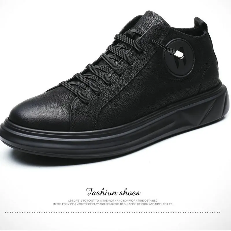 New Soft Casual Men Shoes Fashion Flat Breathable  all black Men casual sneaker shoes WZ-90 images - 6