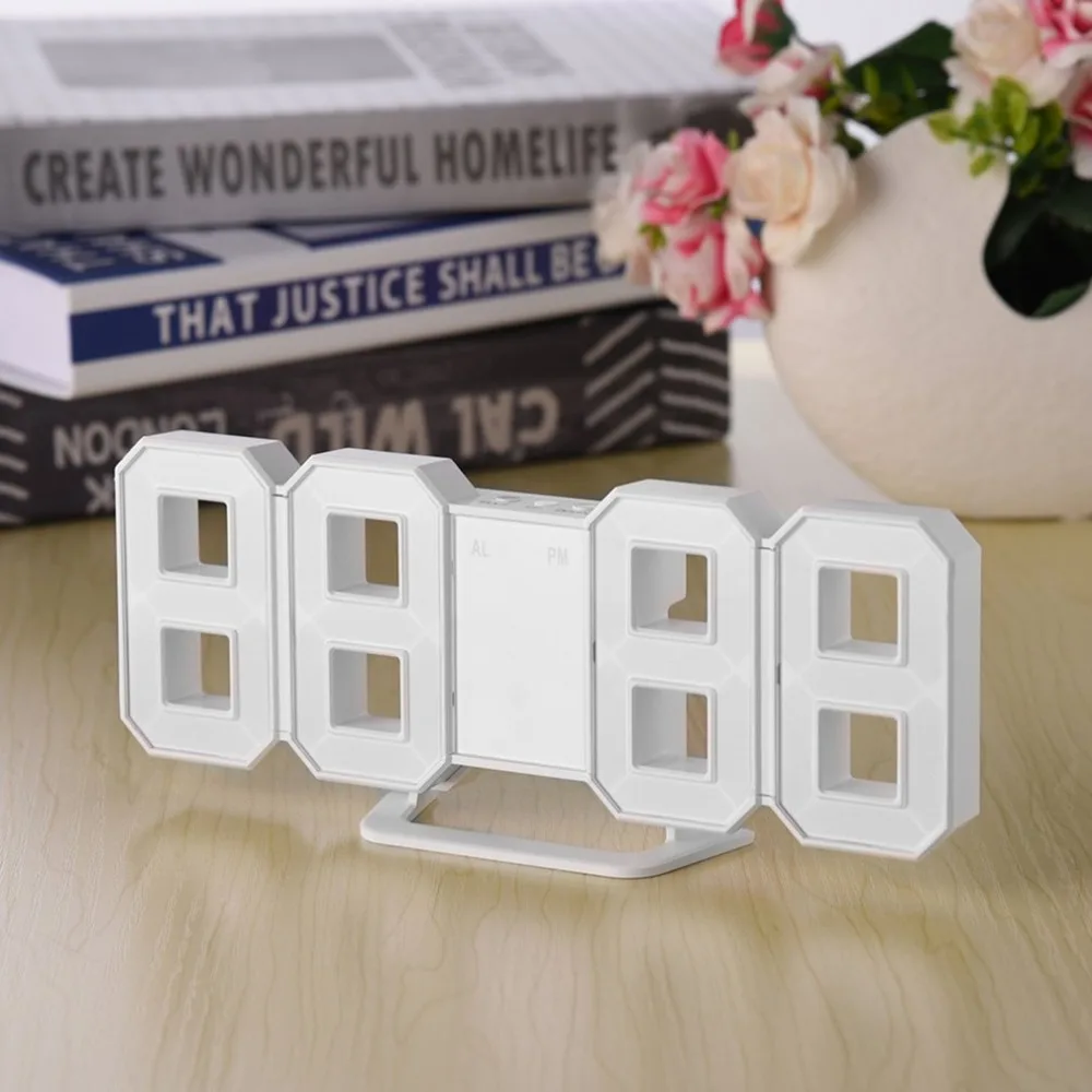 8 Shaped LED Display Desktop Digital Table Clocks Thermometer Hygrometer Calendar Weather Station Forecast Clock |