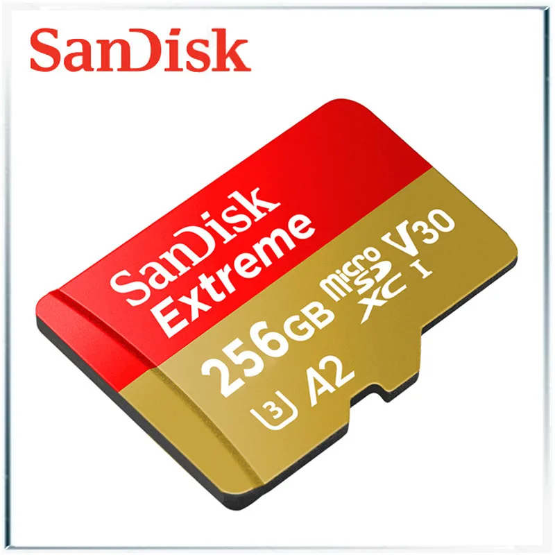 256GB Sandisk Extreme UHS-I карта Micro SD карта памяти Высокоскоростная память micro SD A2 A1 V30 U3 Flash 128 ГБ 256 ГБ 64 ГБ 512 ГБ - Емкость: 256GB