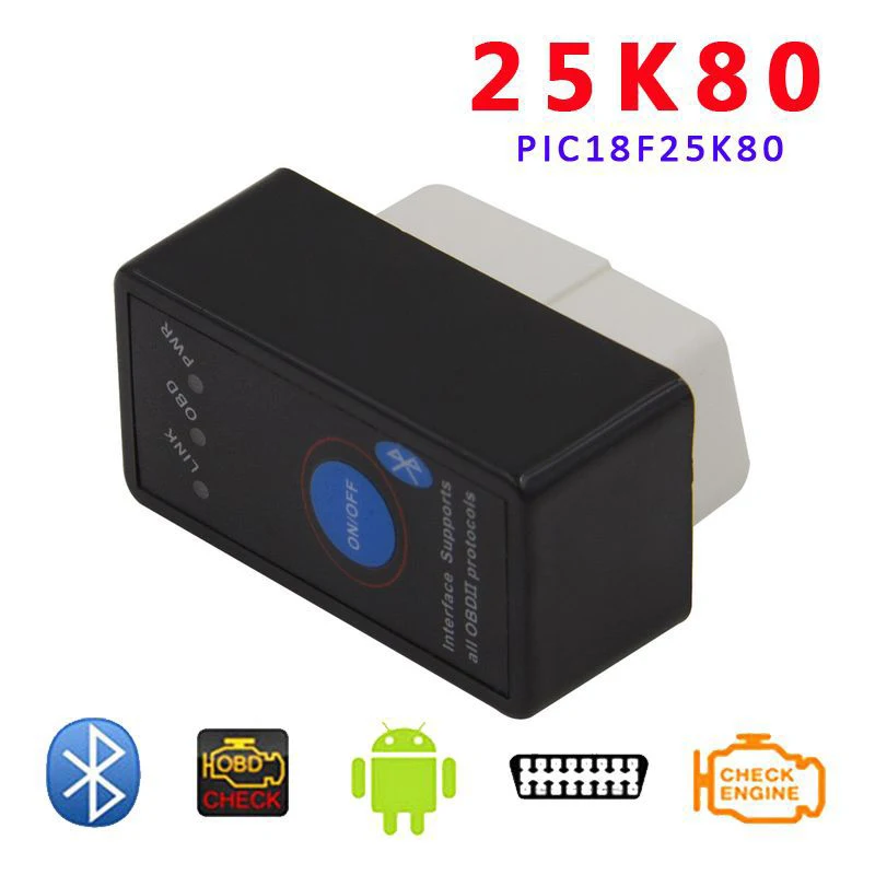 V1.5 супер мини ELM327 диагностический сканер Bluetooth ELM 327 с on/off чип 25K80 OBD2 OBDII для Android