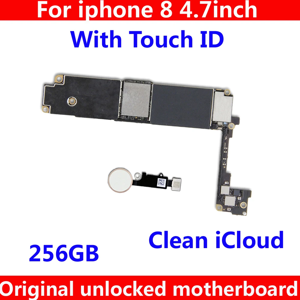 256 ГБ 100% оригинальная материнская плата с/без touch ID для iphone 8 Чистая