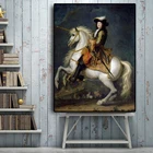 Портрет французского короля люфия XV с лошадью картина маслом на холсте плакаты и принты Скандинавское Искусство Настенная картина для гостиной