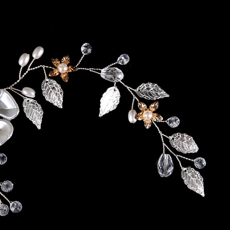 FORSEVEN Серебряный Кристалл цветок оголовье тиара для Для женщин украшения волос с