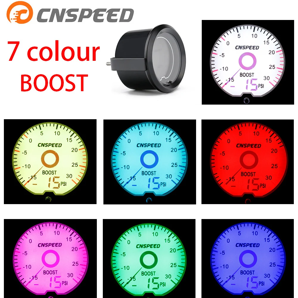 CNSPEED 2 дюймовый 52 мм турбо датчик давления PSI ЖК 7 цветный виртуальный указатель