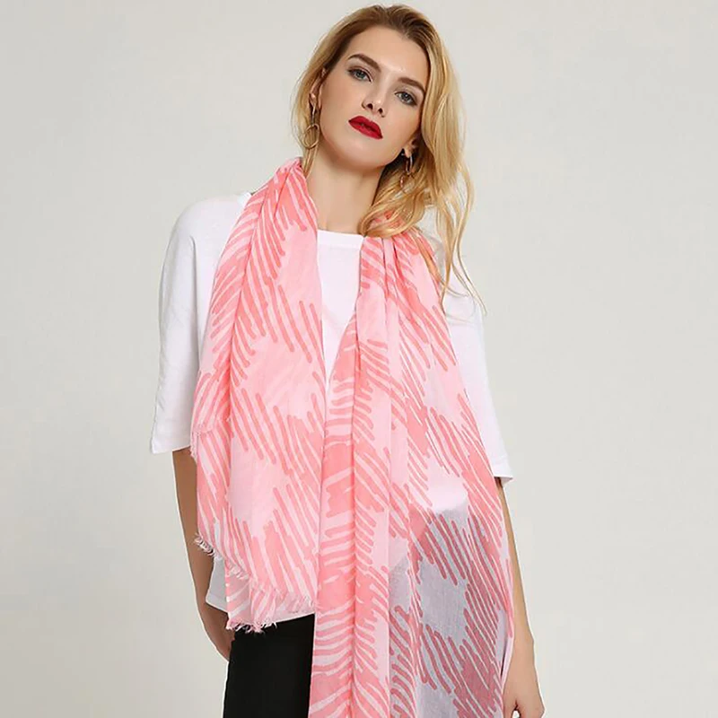 

Fashion Sunscreen Shawl Beach Scarves Cotton Scarf Printed Lattice Tassel Scarf Multicolor Casual Fashion Scarves For Women