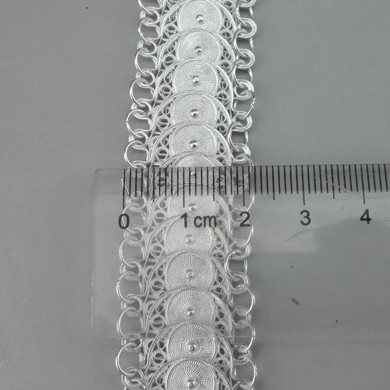 Женский винтажный браслет цепочка из стерлингового серебра 999 пробы ручной