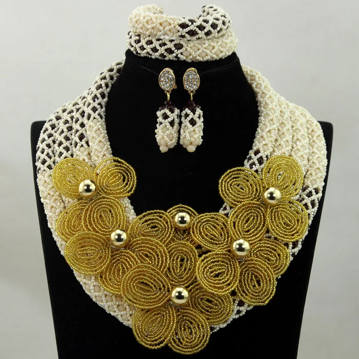 Новинка 2017 кремовый белый кристалл Свадебный женский модный ювелирный набор