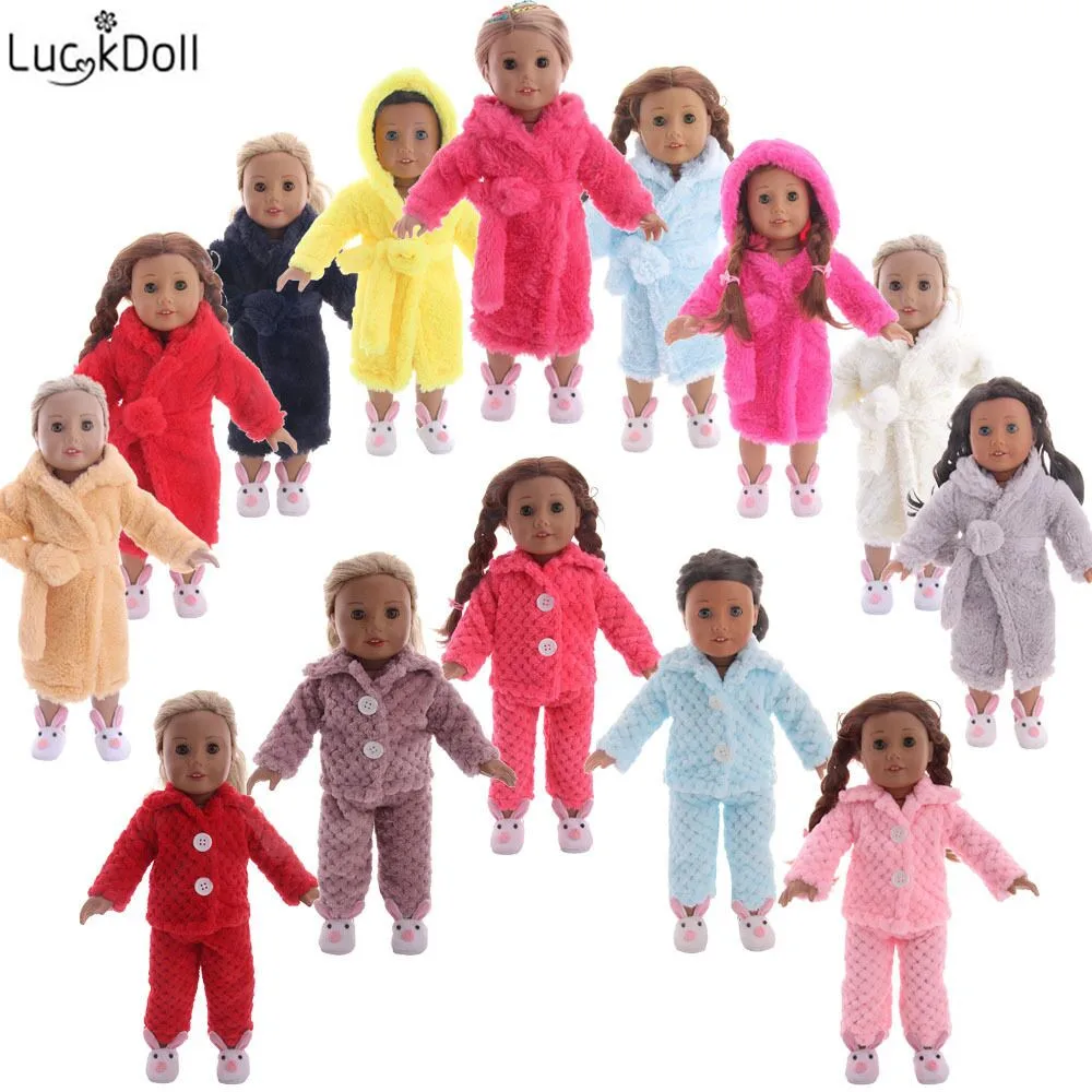 Мягкая Пижама LUCKDOLL ночная рубашка 18 дюймов американская 43 см аксессуары для