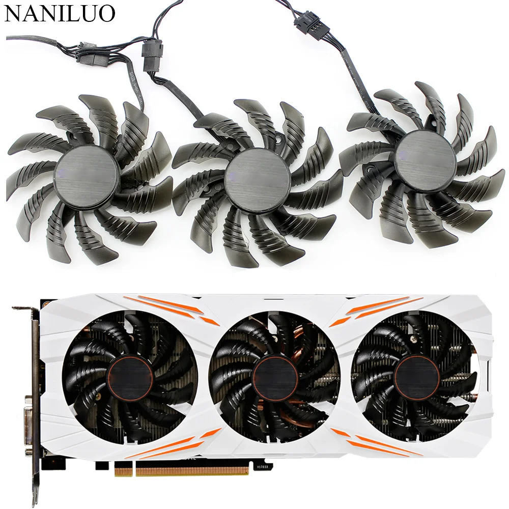75 мм T128010SU 0.35A вентилятор охлаждения для Gigabyte AORUS GTX 1060 1070 1080 G1 GTX 1070Ti 1080Ti 960 970 980Ti Видеокарта кулер вентилятор