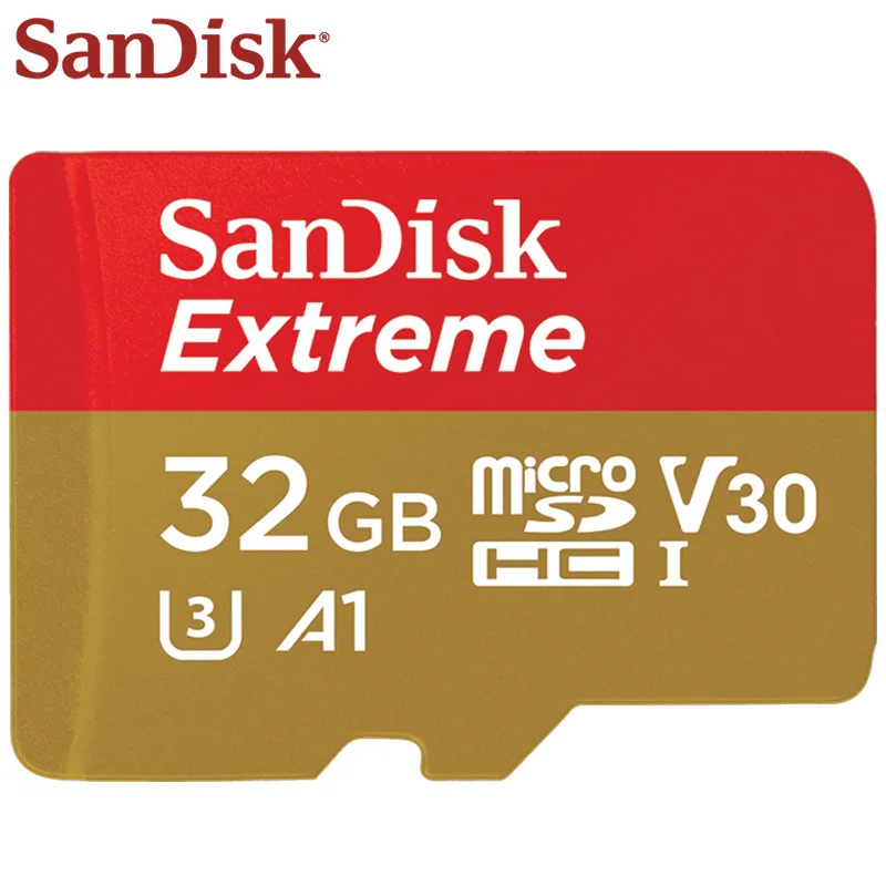 

Карта памяти MicroSD SanDisk 100, МБ/с., U3, A1, 32 ГБ, высокая скорость 10,1